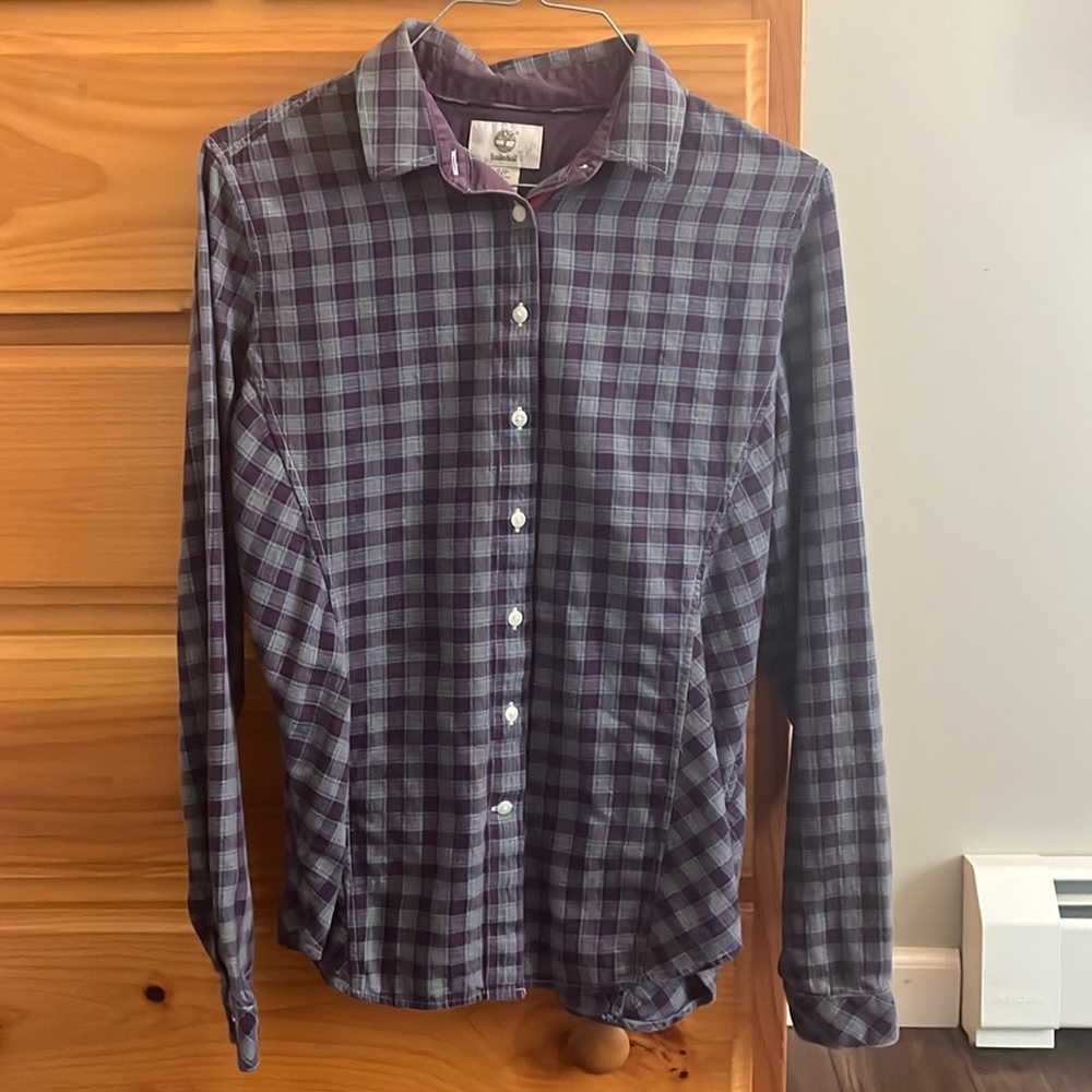 Timberland ladies button down long sleeve flannel shirt